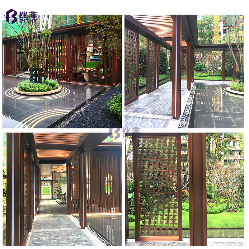 小区酒店不锈钢廊架 小区酒店不锈钢廊架