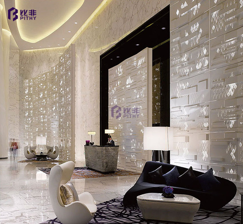 大堂吧台背景不锈钢包钢案例